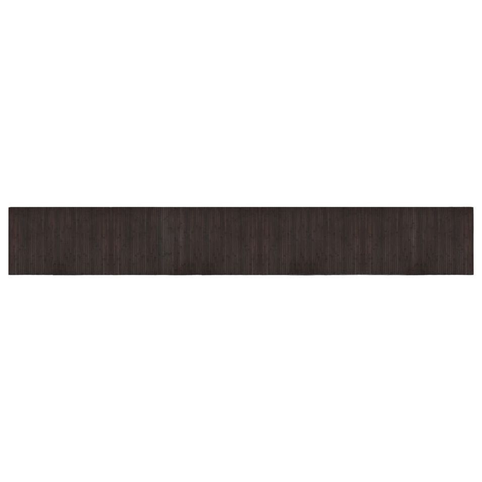 Tapis rectangulaire marron foncé 60x400 cm bambou - Photo n°1
