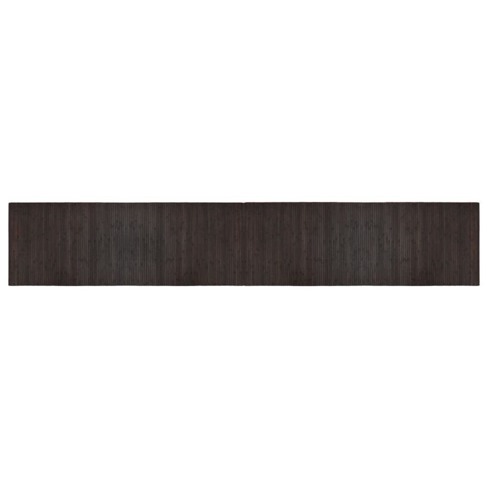 Tapis rectangulaire marron foncé 70x400 cm bambou - Photo n°1