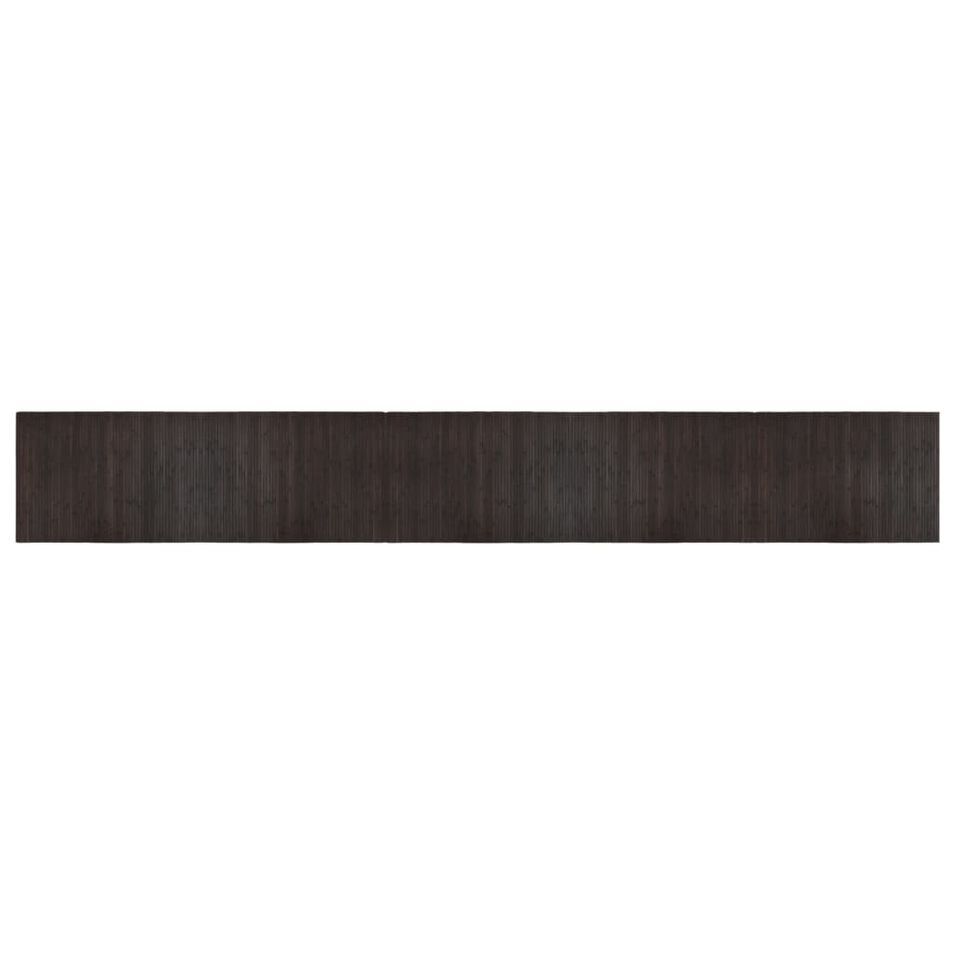 Tapis rectangulaire marron foncé 70x500 cm bambou - Photo n°1