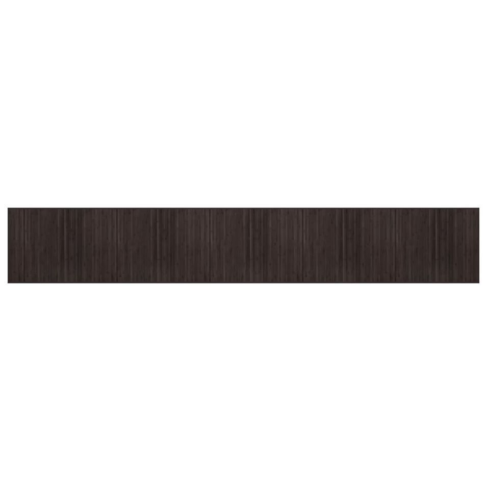 Tapis rectangulaire marron foncé 80x1000 cm bambou - Photo n°1