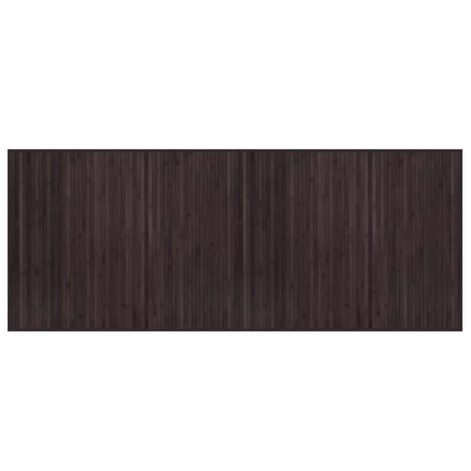 Tapis rectangulaire marron foncé 80x200 cm bambou - Photo n°1