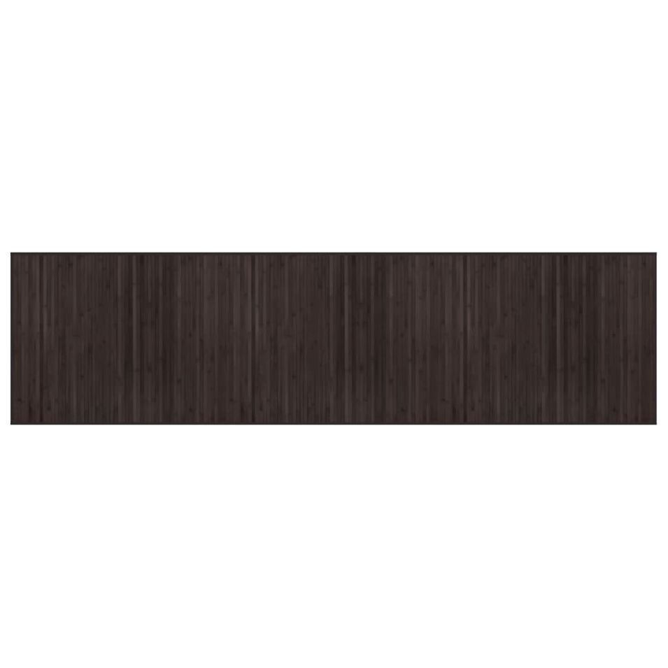 Tapis rectangulaire marron foncé 80x300 cm bambou - Photo n°1