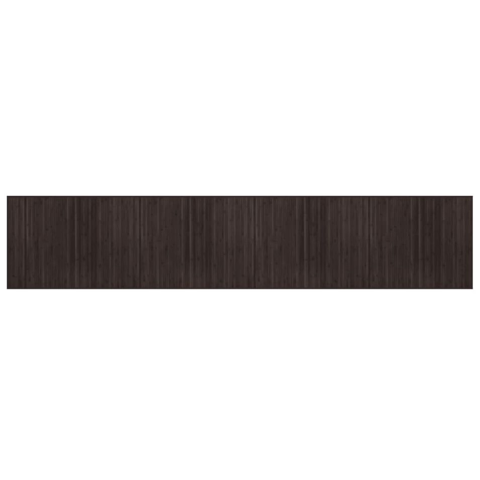 Tapis rectangulaire marron foncé 80x400 cm bambou - Photo n°1