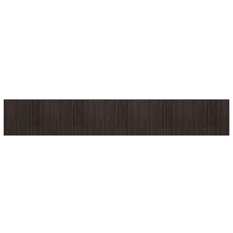 Tapis rectangulaire marron foncé 80x500 cm bambou - Photo n°1