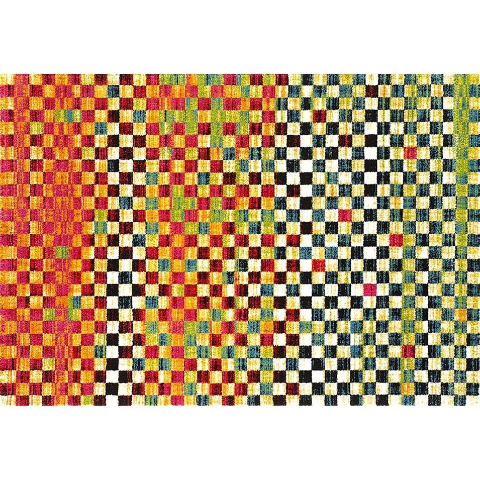 Tapis rectangulaire multicolore Quadri - Photo n°1
