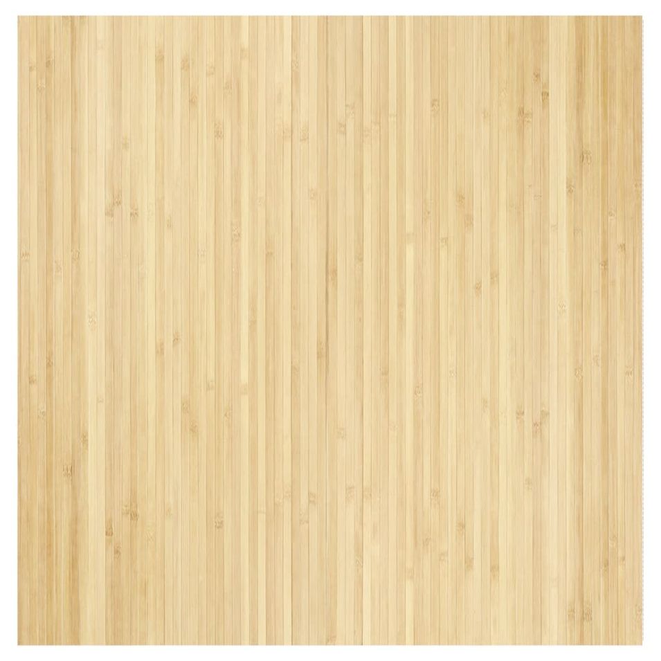 Tapis rectangulaire naturel clair 100x100 cm bambou - Photo n°1