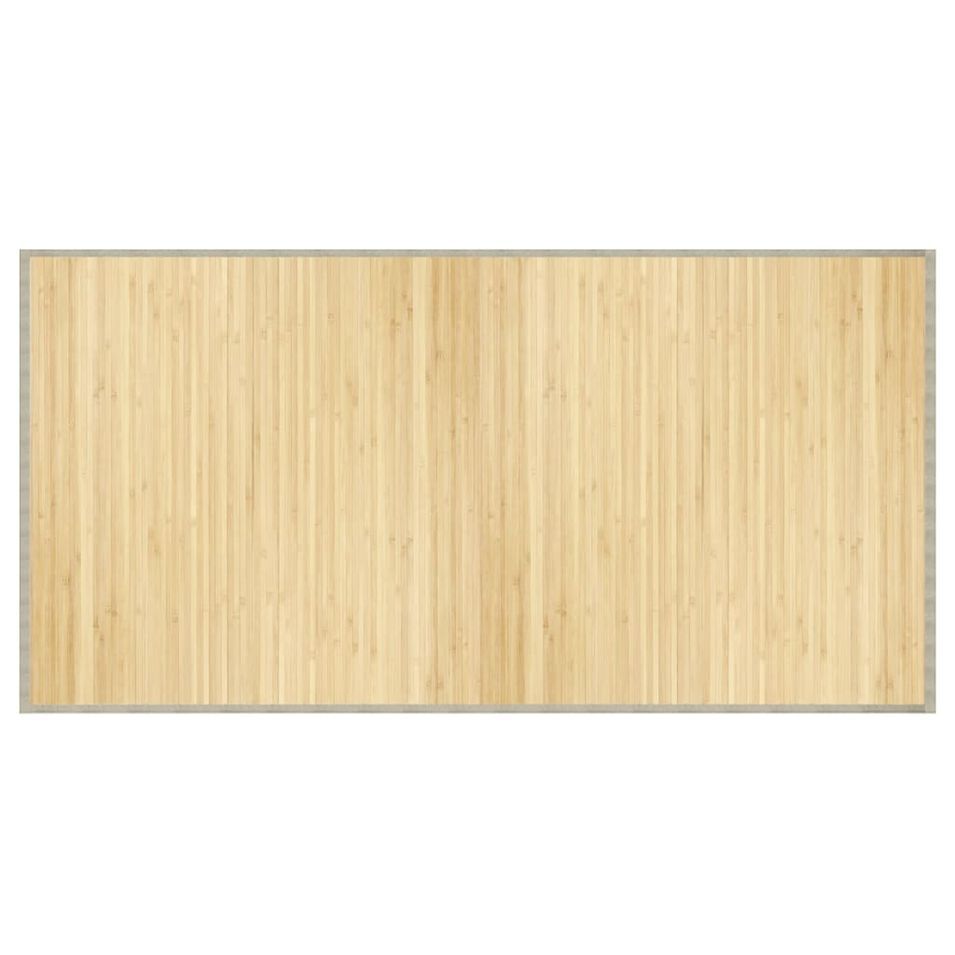 Tapis rectangulaire naturel clair 100x200 cm bambou - Photo n°1