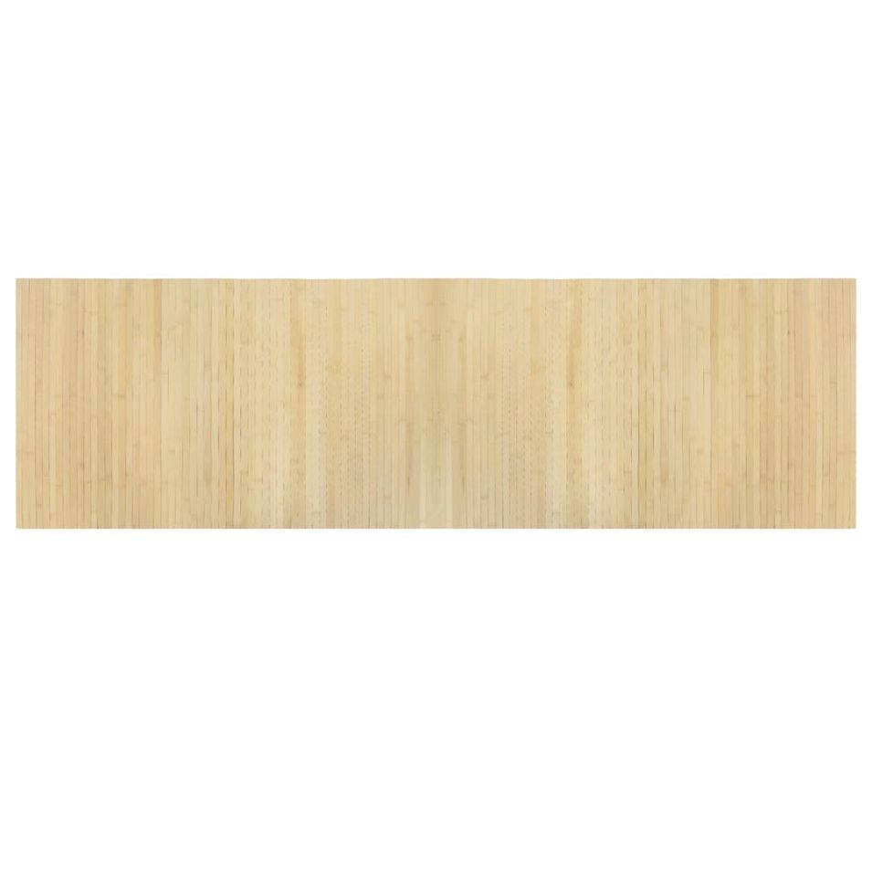 Tapis rectangulaire naturel clair 60x200 cm bambou - Photo n°1