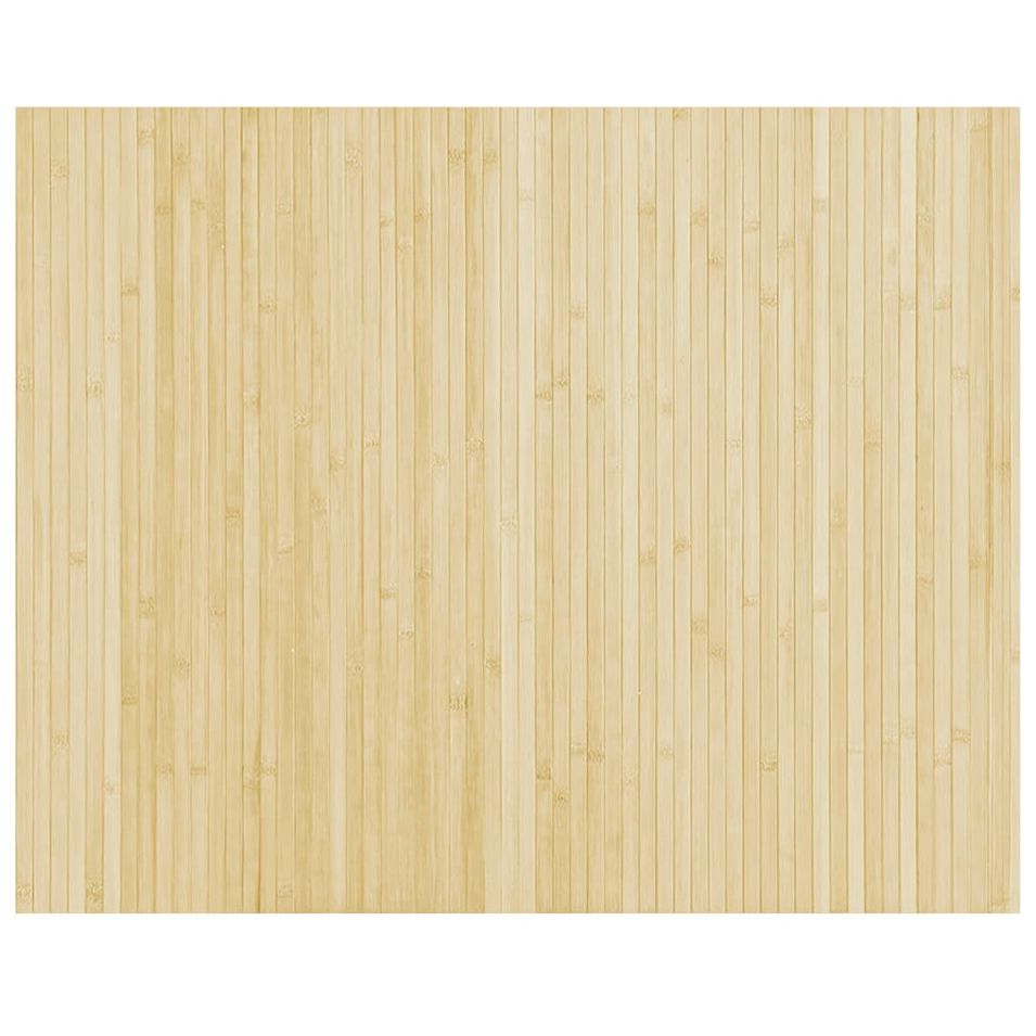 Tapis rectangulaire naturel clair 80x100 cm bambou - Photo n°1