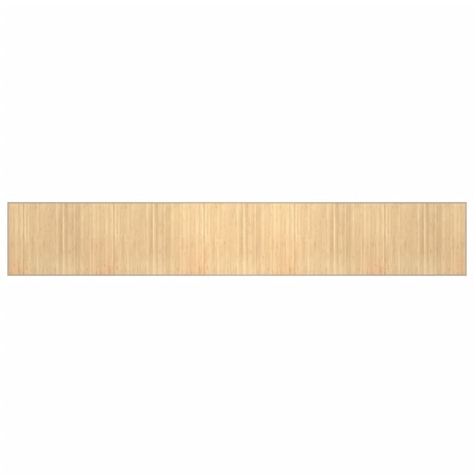 Tapis rectangulaire naturel clair 80x1000 cm bambou - Photo n°1