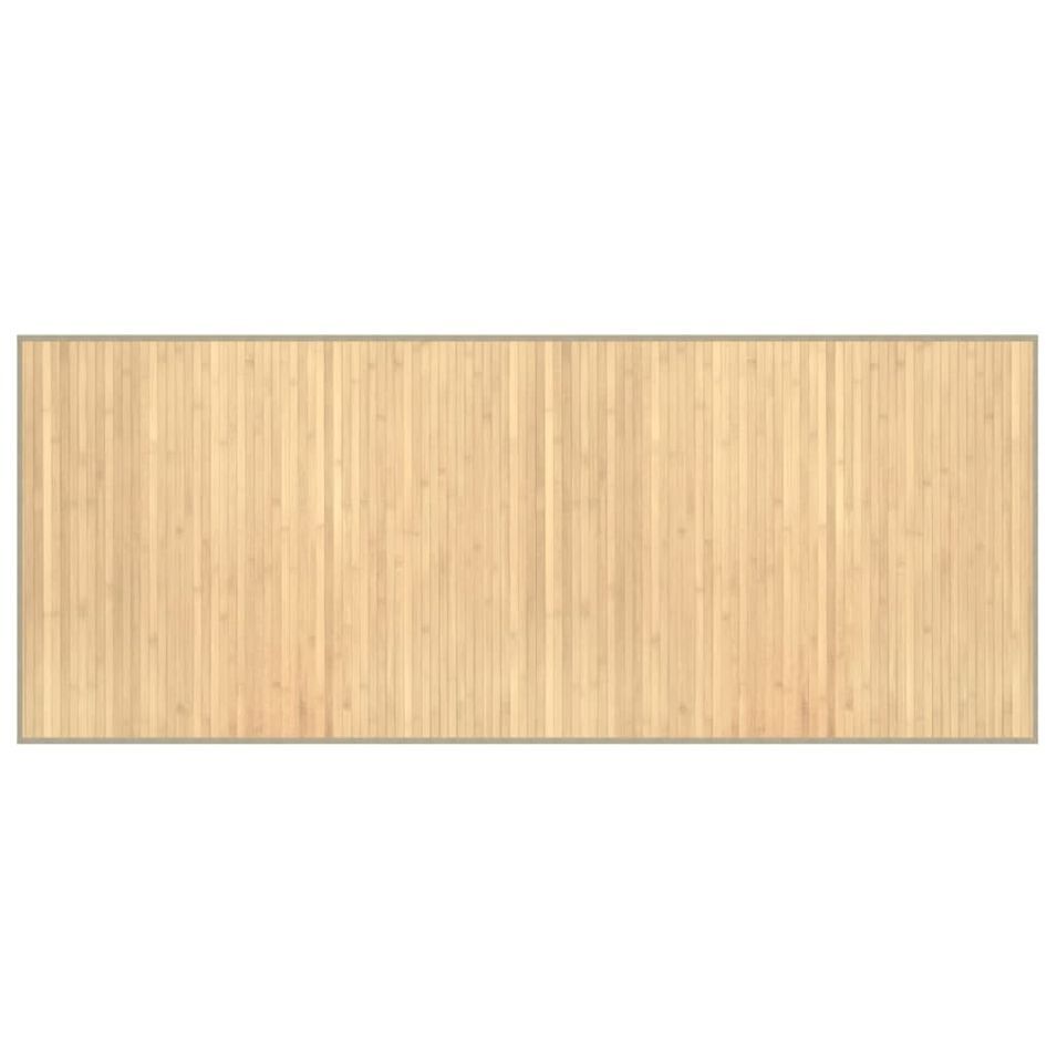Tapis rectangulaire naturel clair 80x200 cm bambou - Photo n°1