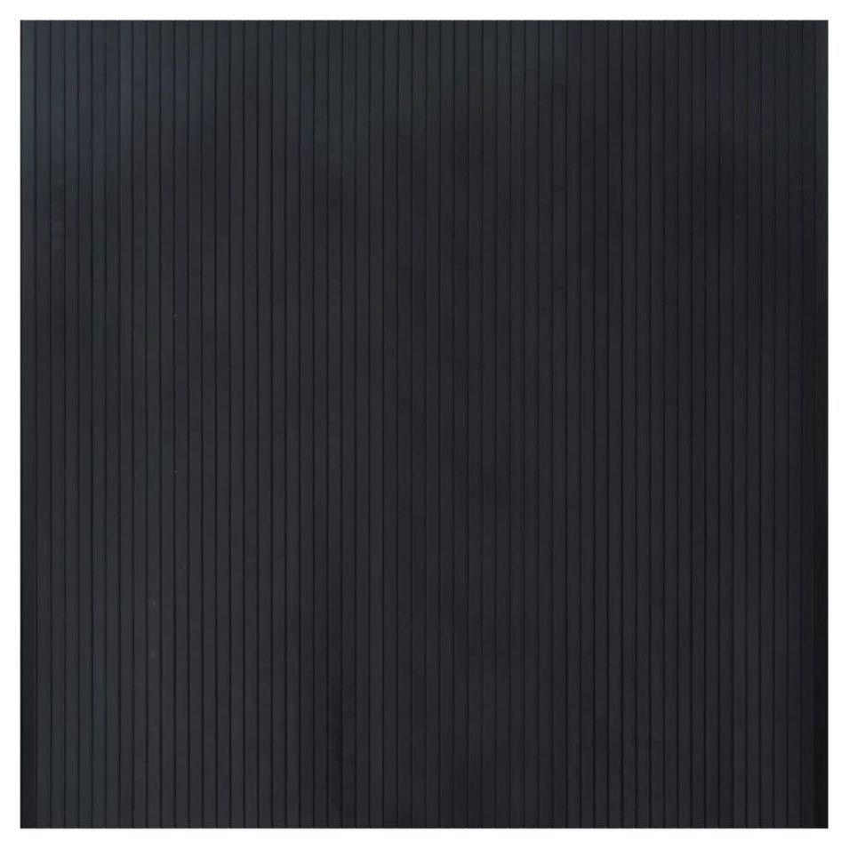 Tapis rectangulaire noir 100x100 cm bambou - Photo n°1
