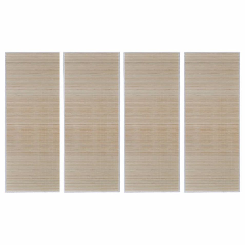 Tapis rectangulaires Bambou naturel 4 pcs 120x180 cm - Photo n°1