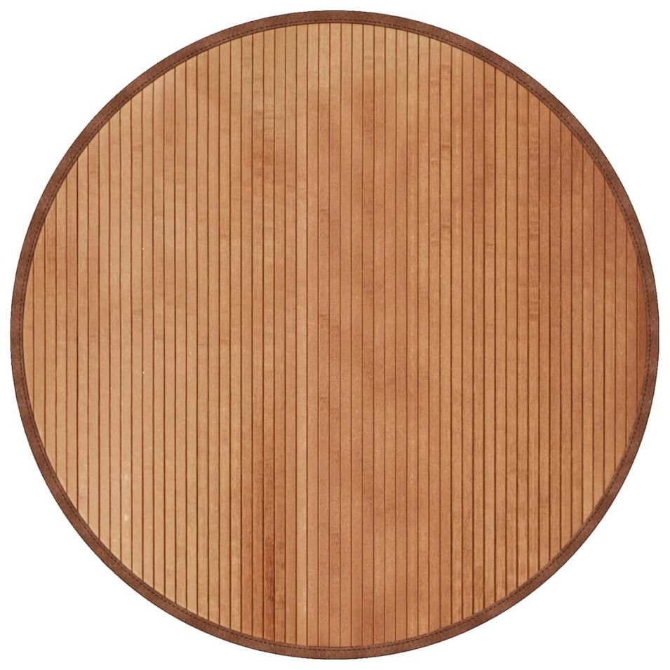 Tapis rond naturel 100 cm bambou - Photo n°1