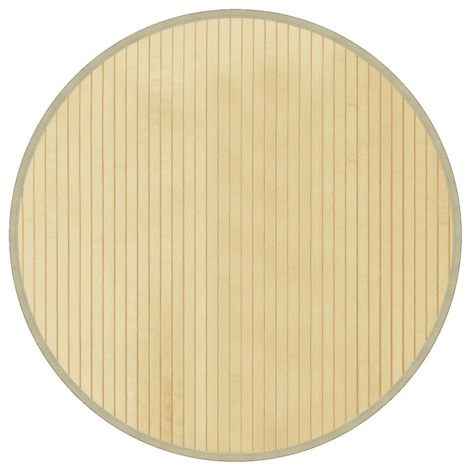 Tapis rond naturel clair 60 cm bambou - Photo n°1