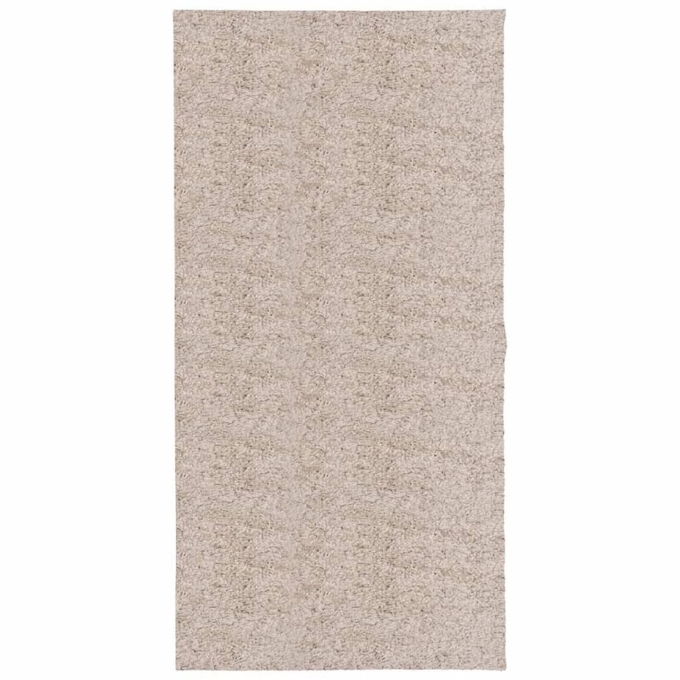 Tapis shaggy à poils longs moderne beige 100x200 cm - Photo n°1