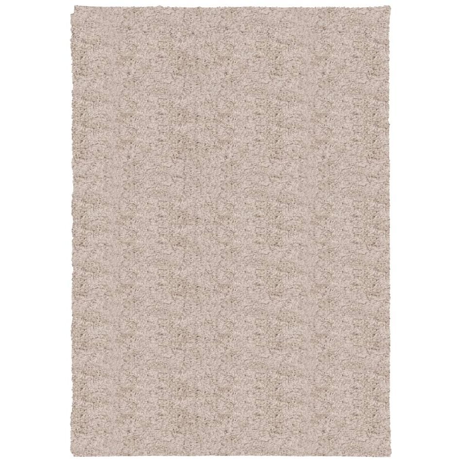 Tapis shaggy à poils longs moderne beige 120x170 cm - Photo n°1