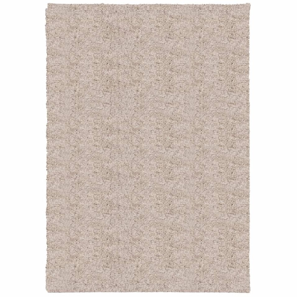 Tapis shaggy à poils longs moderne beige 160x230 cm - Photo n°1