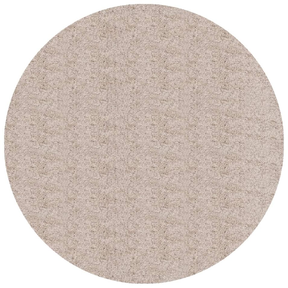Tapis shaggy à poils longs moderne beige Ø 240 cm - Photo n°1