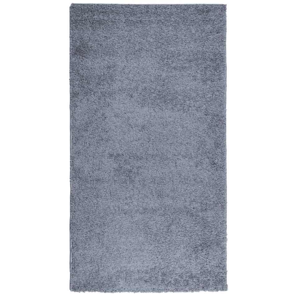 Tapis shaggy à poils longs moderne bleu 60x110 cm - Photo n°1