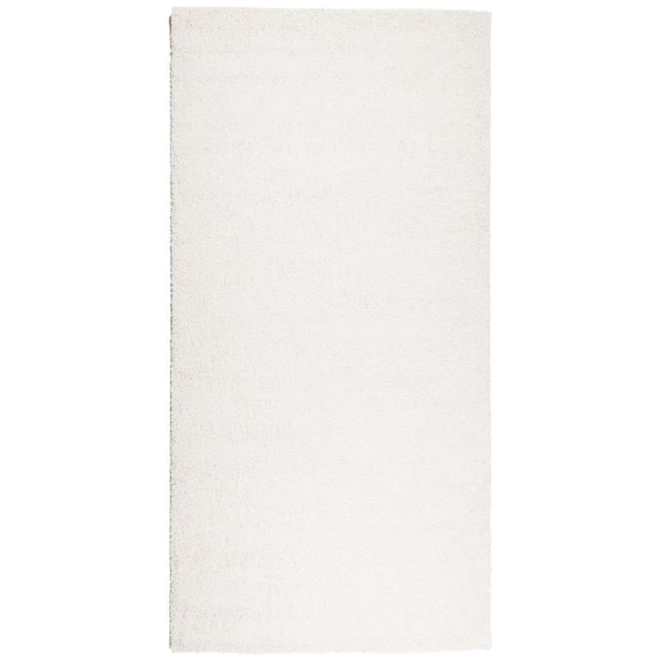 Tapis shaggy à poils longs moderne crème 100x200 cm - Photo n°1