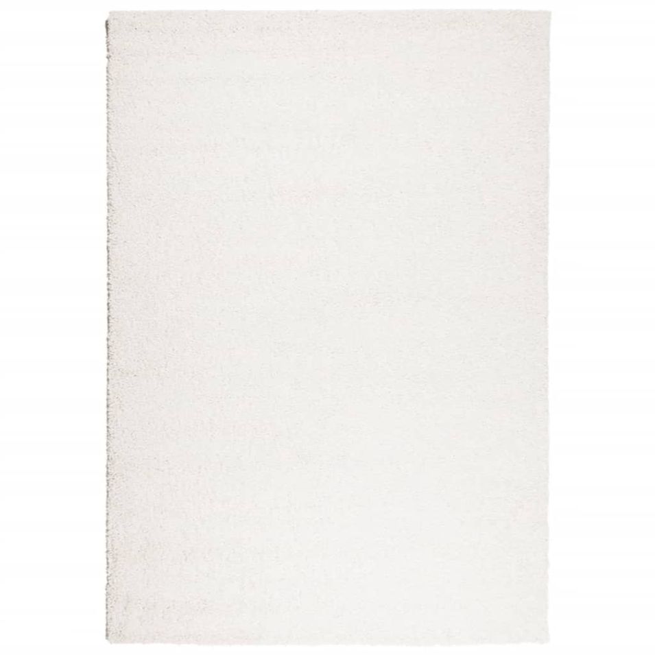 Tapis shaggy à poils longs moderne crème 120x170 cm - Photo n°1