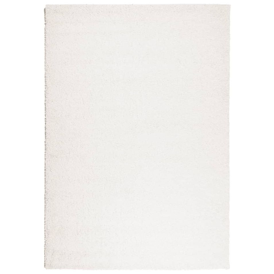 Tapis shaggy à poils longs moderne crème 160x230 cm - Photo n°1
