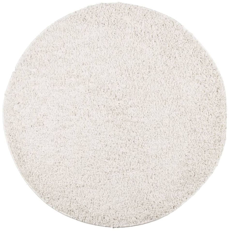 Tapis shaggy à poils longs moderne crème Ø 240 cm - Photo n°1
