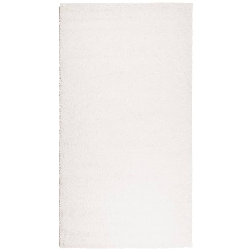 Tapis shaggy à poils longs moderne crème 60x110 cm - Photo n°1