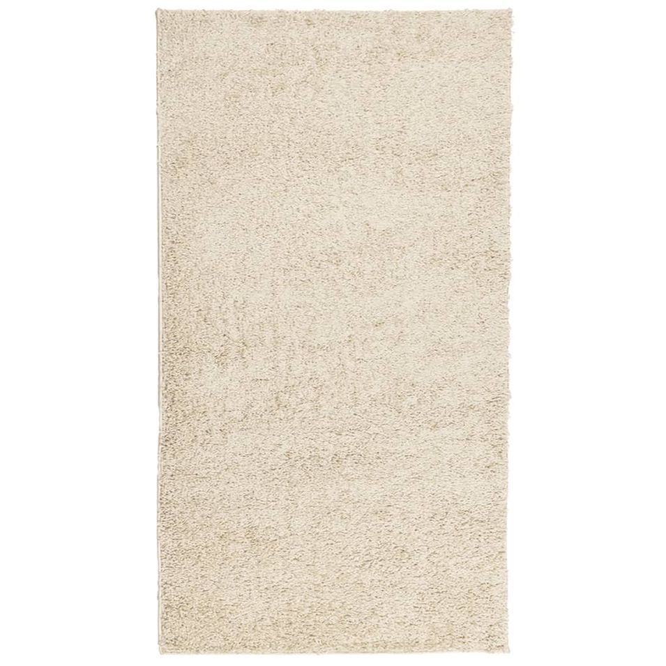 Tapis shaggy à poils longs moderne doré 60x110 cm - Photo n°1