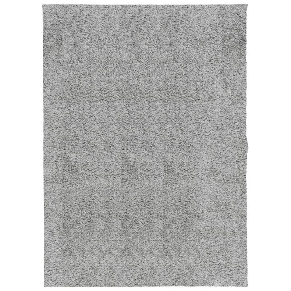 Tapis shaggy à poils longs moderne gris 140x200 cm - Photo n°1