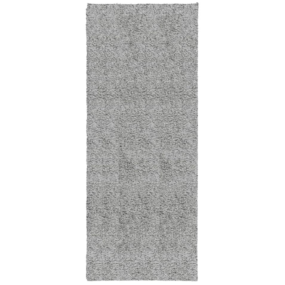 Tapis shaggy à poils longs moderne gris 80x200 cm - Photo n°1