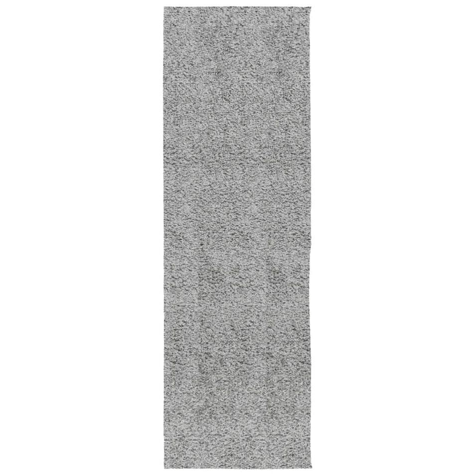 Tapis shaggy à poils longs moderne gris 80x250 cm - Photo n°1