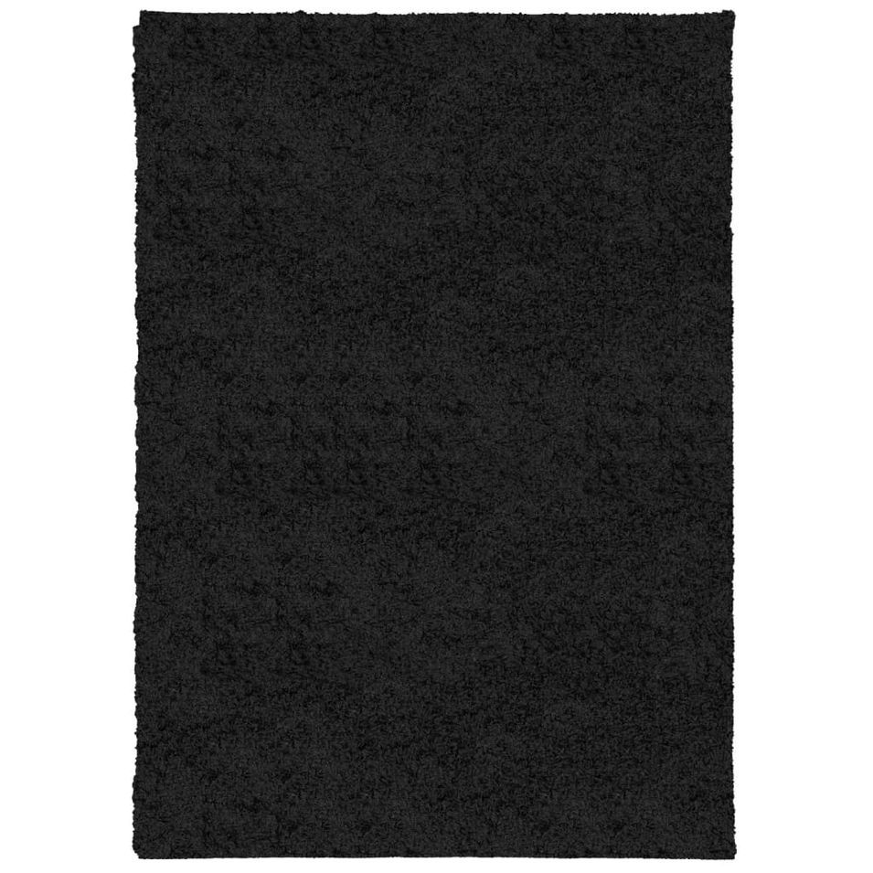 Tapis shaggy à poils longs moderne noir 120x170 cm - Photo n°1