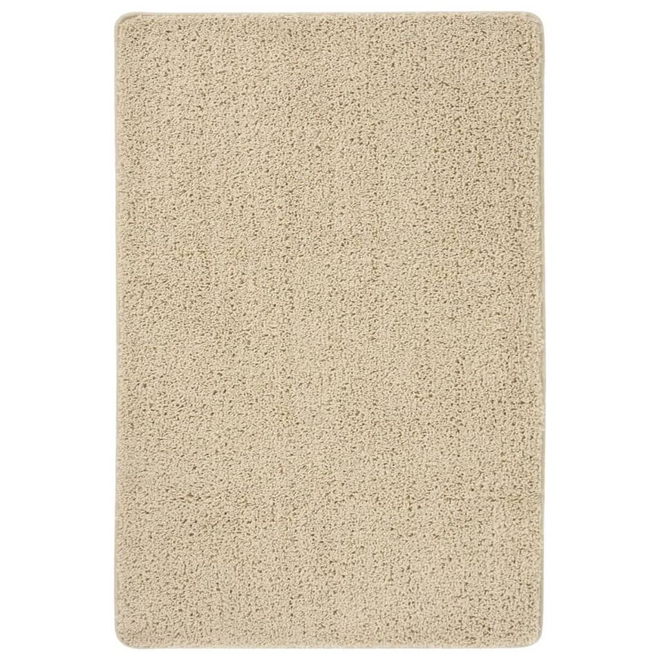 Tapis shaggy antidérapant Crème 140x200 cm - Photo n°1