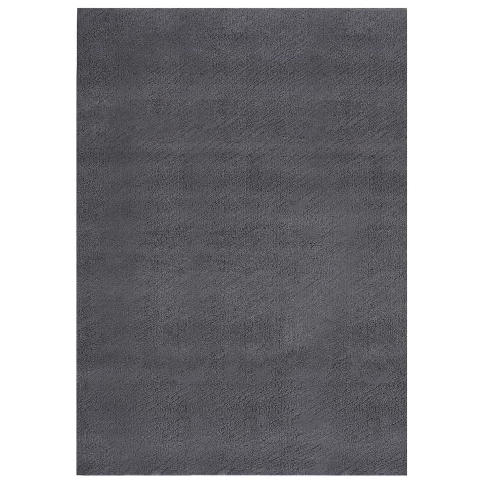 Tapis shaggy doux lavable 160x230 cm Antidérapant Anthracite - Photo n°1