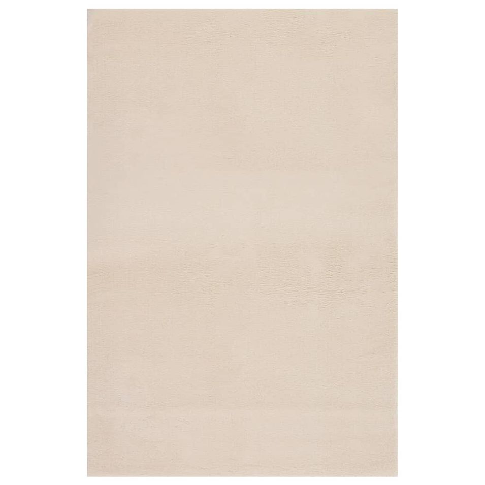 Tapis shaggy doux lavable 200x290 cm Antidérapant Beige - Photo n°1