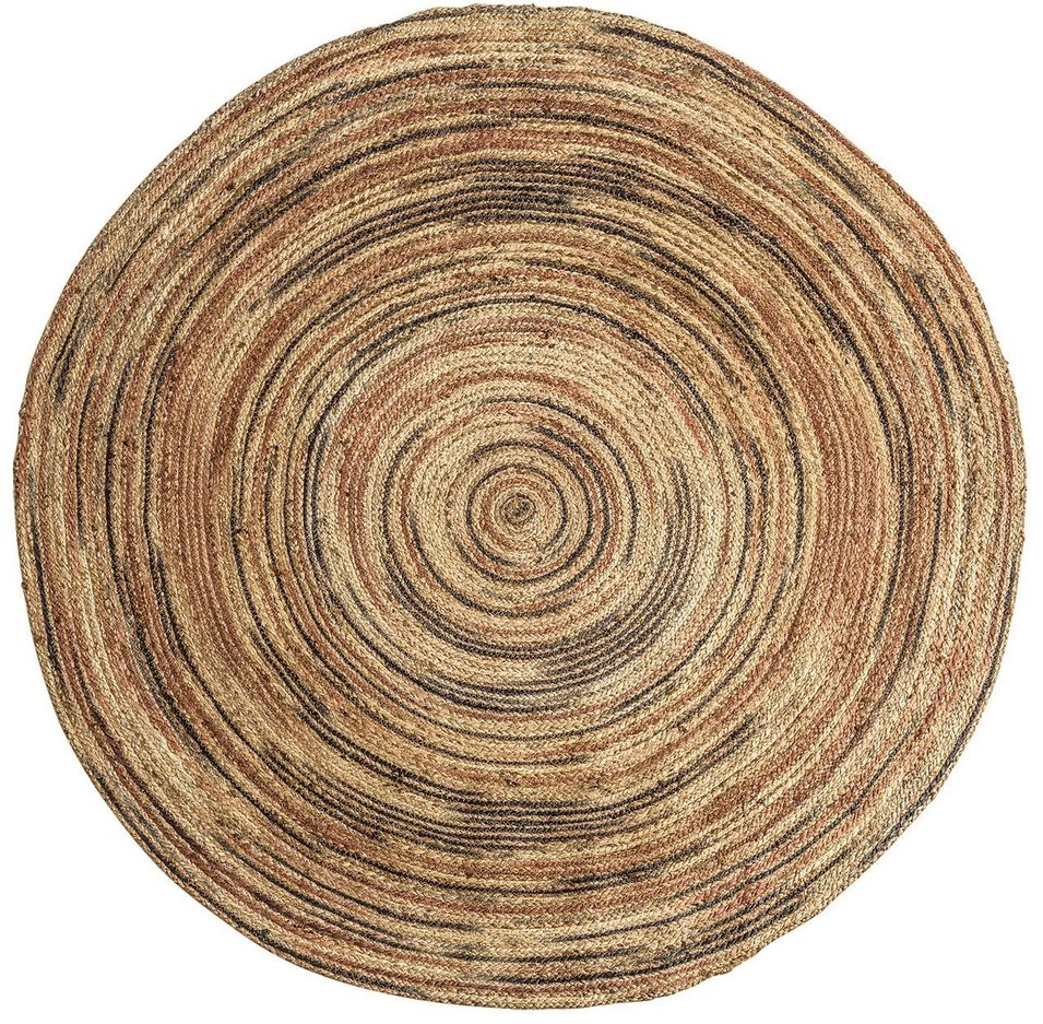 Tapis vintage en jute marron et beige Chany - Photo n°1