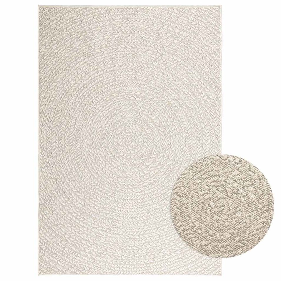 Tapis ZIZUR crème 120x170 cm aspect de jute intérieur extérieur - Photo n°1