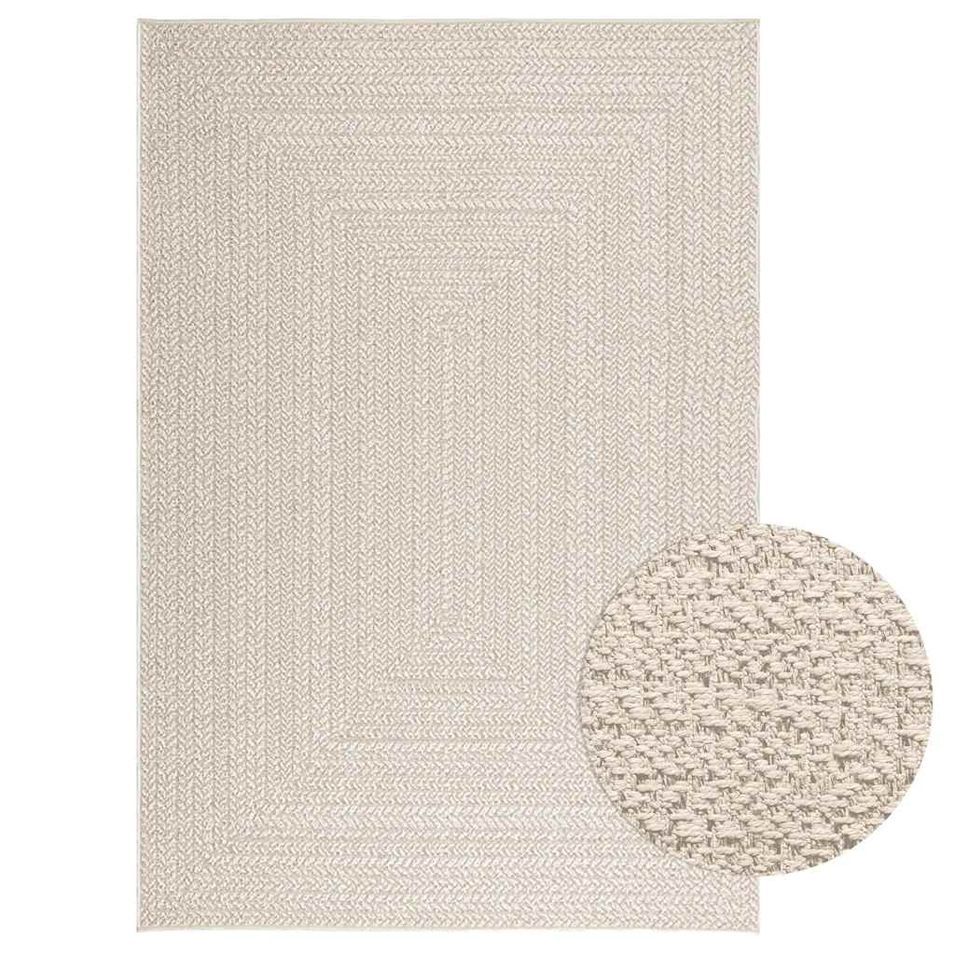 Tapis ZIZUR crème 140x200 cm aspect de jute intérieur extérieur - Photo n°1