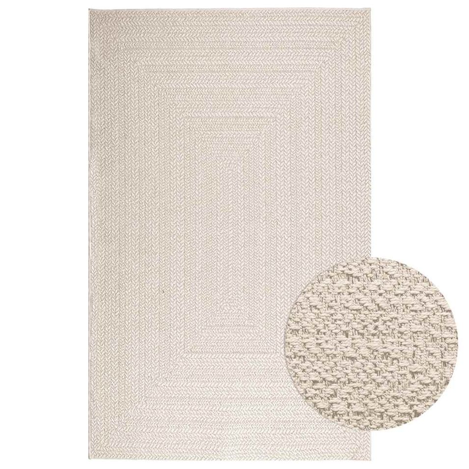 Tapis ZIZUR crème 160x230 cm aspect de jute intérieur extérieur - Photo n°1