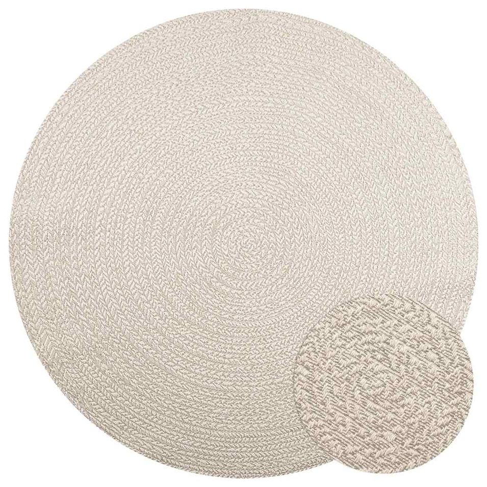 Tapis ZIZUR crème Ø 200cm aspect de jute intérieur et extérieur - Photo n°1
