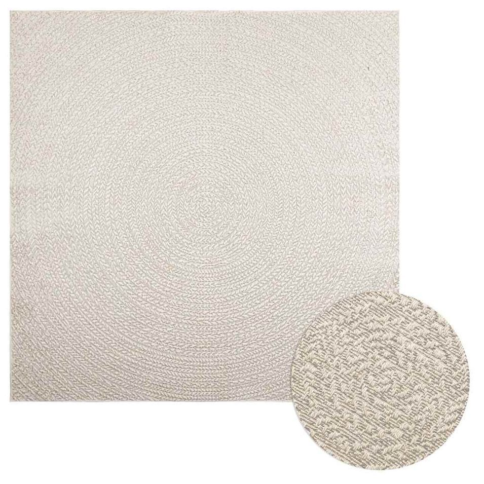 Tapis ZIZUR crème 200x200 cm aspect de jute intérieur extérieur - Photo n°1
