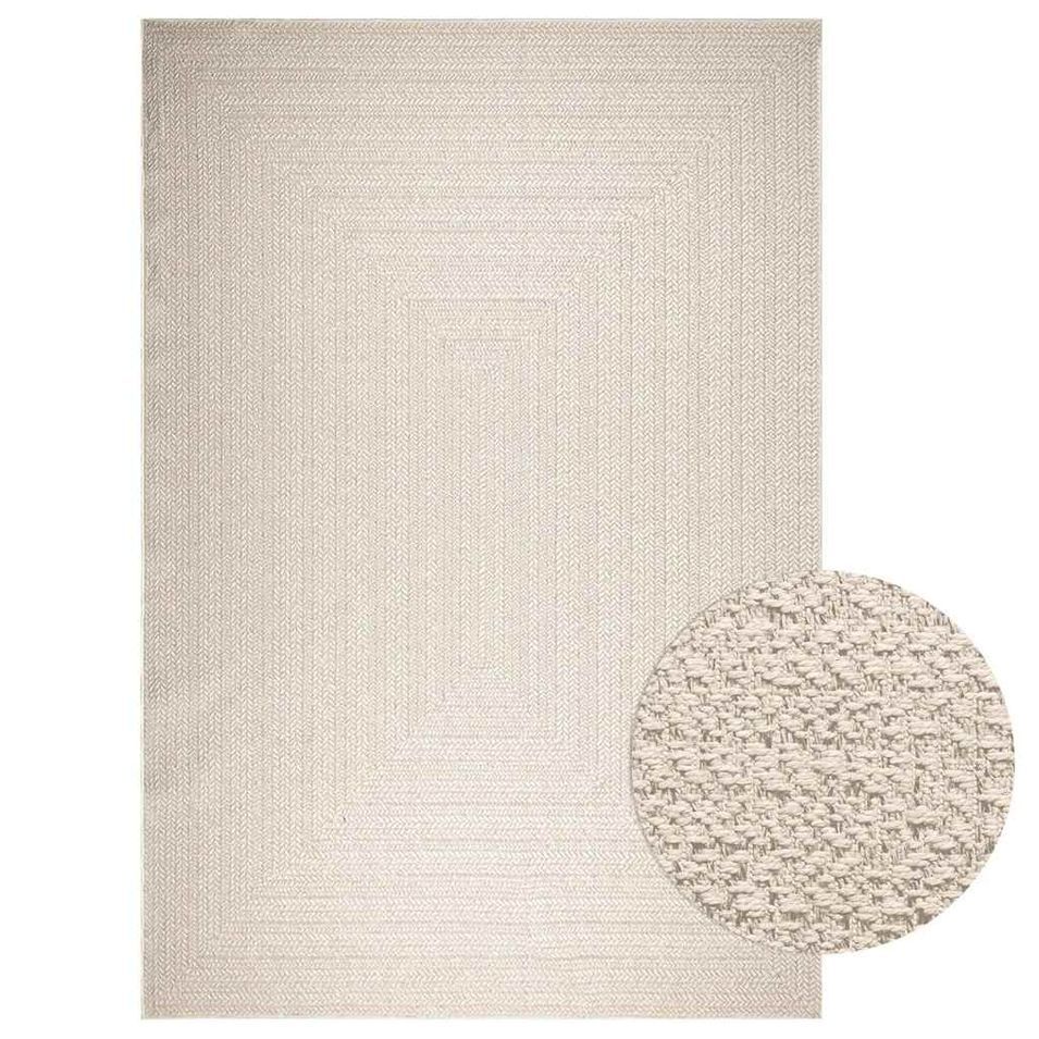 Tapis ZIZUR crème 240x340 cm aspect de jute intérieur extérieur - Photo n°1
