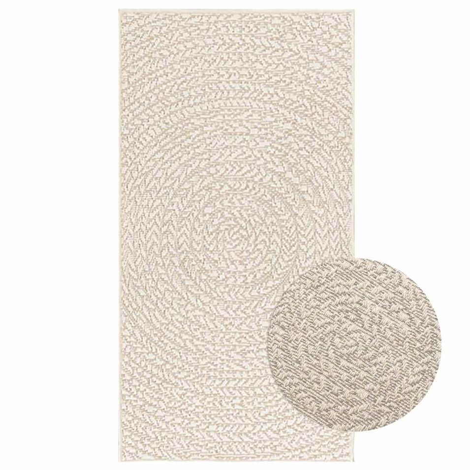 Tapis ZIZUR crème 60x110 cm aspect de jute intérieur extérieur - Photo n°1
