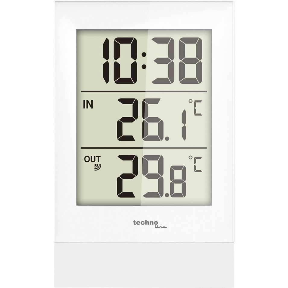 Techno Line Ws9178 - Termometro Da Parete-tavolo. Tem Interna-esterna Con Sensore Wireless E Orologio - Wall-table Thermometer. Indoor-outdoor Temp With Wireless Sensor - Photo n°1