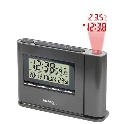 Techno Line Wt519 - Sveglia Radioc. Con Proiezione A Soffitto Dell Orario E Temp - Radio Controlled Alarm Clock With Time And Temp Projection + Alim 220 Volts-220 Volts Power Supply - Photo n°1