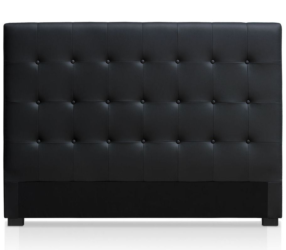 Tête de lit 160 cm avec port USB simili cuir noir Luxar - Photo n°1