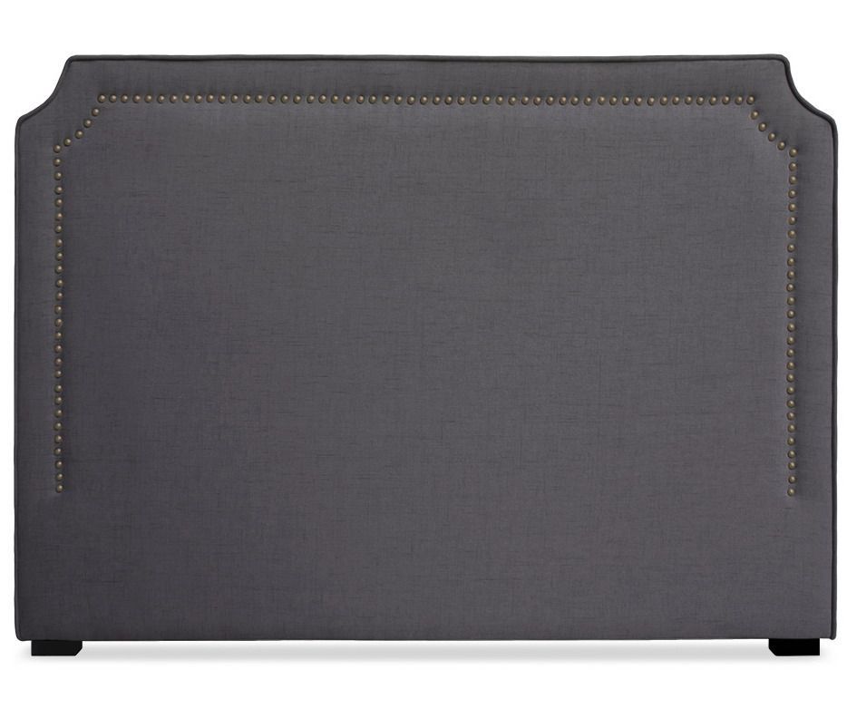 Tête de lit 160 cm avec port USB tissu gris Milan - Photo n°1