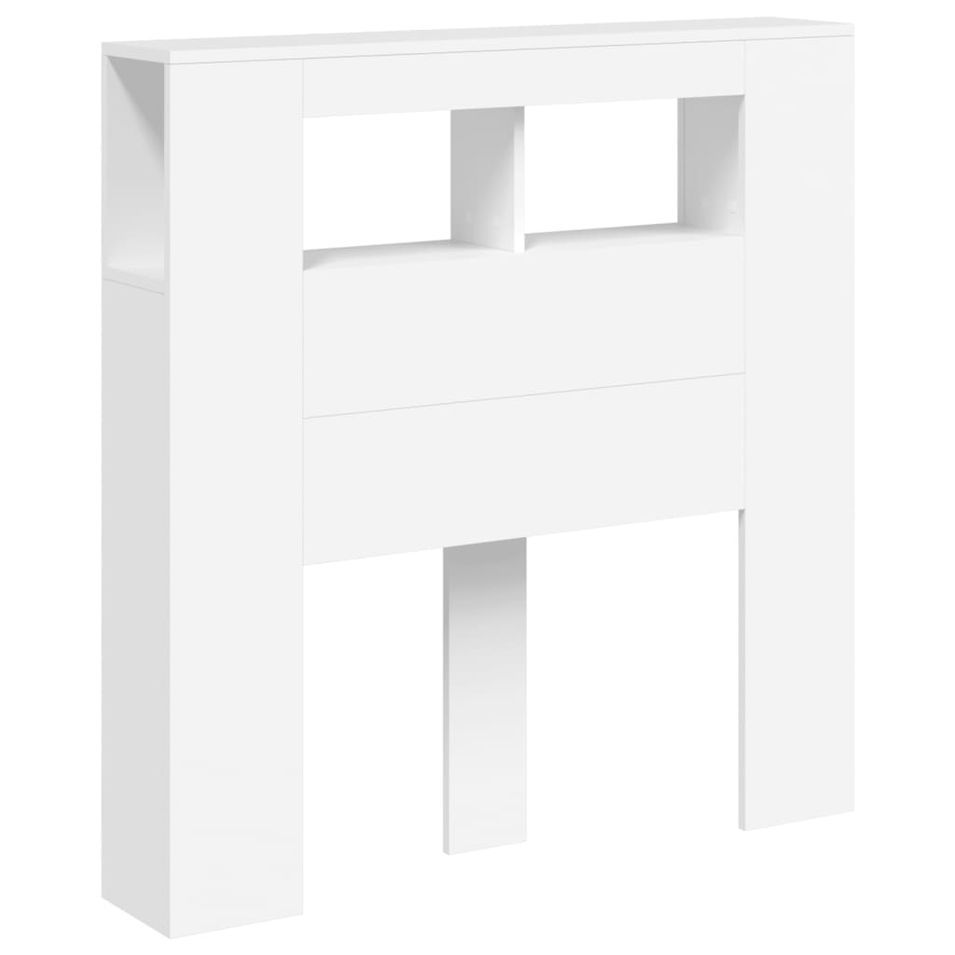 Tête de lit à LED blanc 100x18,5x103,5 cm bois d'ingénierie - Photo n°1